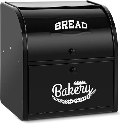 roll top bread box metal|stainless steel countertop bread box.